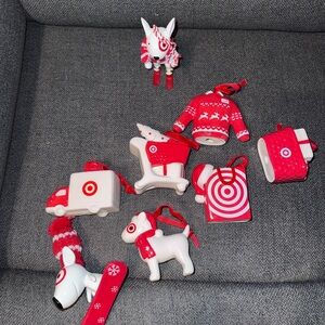 Target Ceramic Red and White ornaments